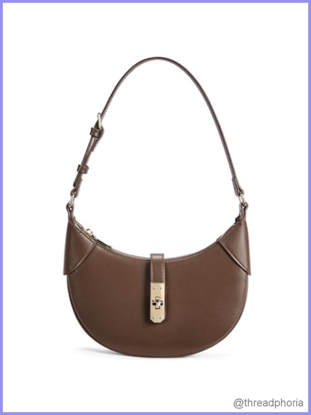 Women's Small Crescent Shoulder Bag Faux Leather Vegan Handbag